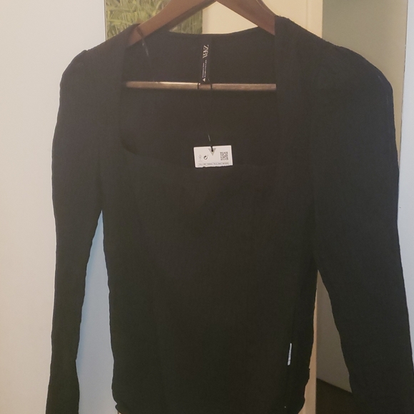 Zara black textured bodysuit - Picture 3 of 7